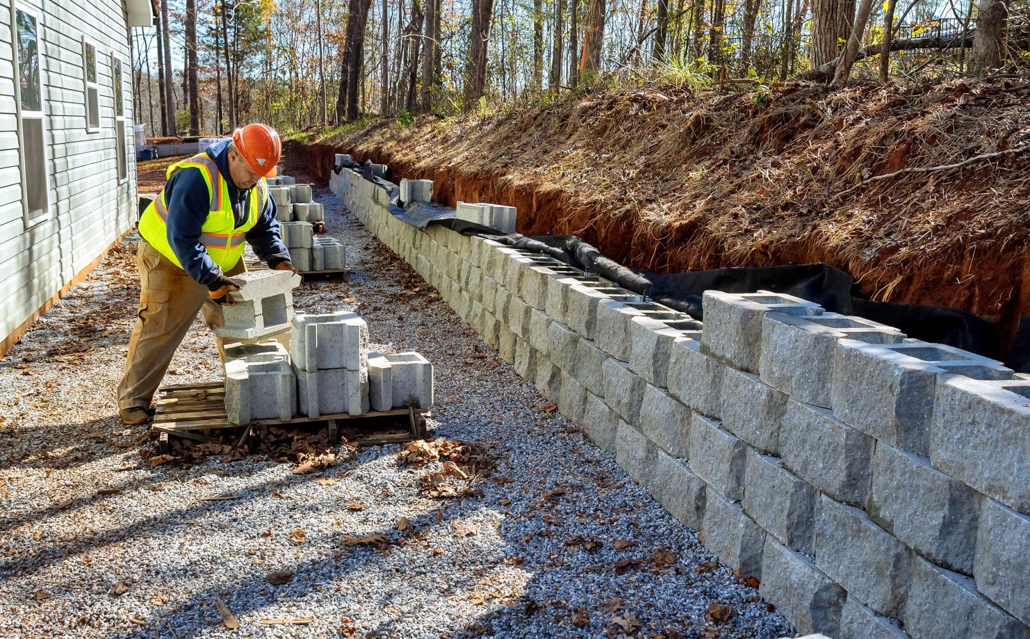 Retaining Wall Installation in Hempstead project 2